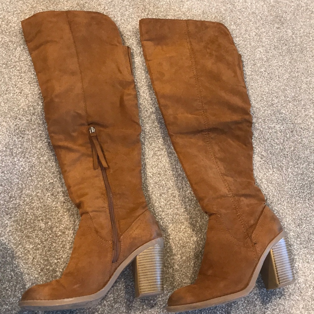 Brown over the knee boots